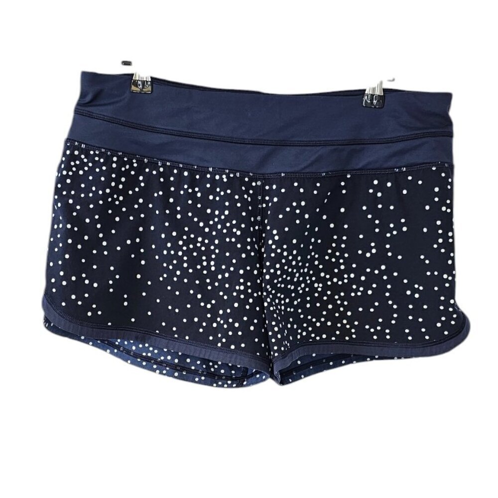 Lululemon Womens Groovy Run Shorts, Dot Navy, Athletic, Lined, Size 8